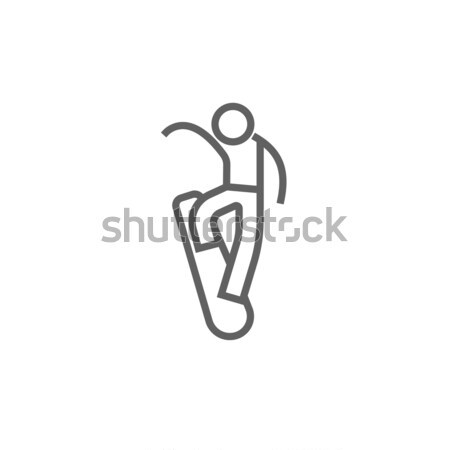 Człowiek snowboardzie line ikona internetowych komórkowych Zdjęcia stock © RAStudio