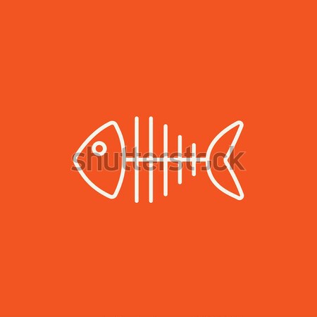 Stock photo: Fish skeleton line icon.