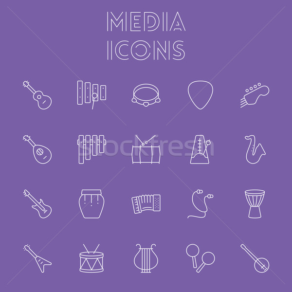 Сток-фото: СМИ · вектора · свет · Purple · икона