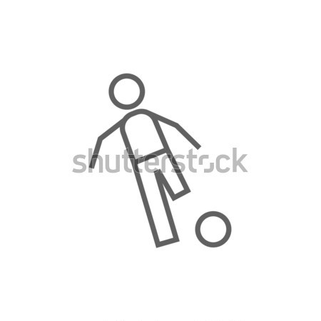 Hombre pala colina arena línea icono Foto stock © RAStudio