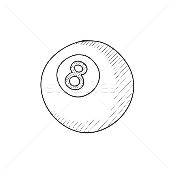 Billiard ball sketch icon. Stock photo © RAStudio