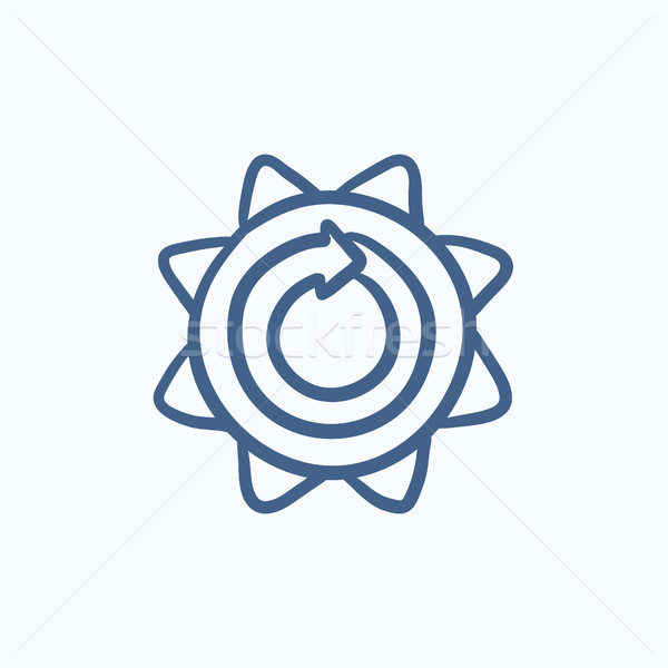 Sun with round arrow sketch icon. Stock photo © RAStudio