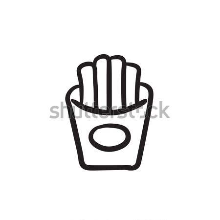 French fries sketch hand drawn Royalty Free Vector Image