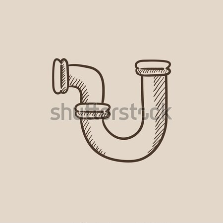 Stock photo: Water pipeline sketch icon.