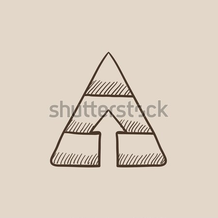 Pyramid with arrow up sketch icon. Stock photo © RAStudio