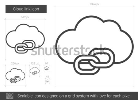 Nuvem link linha ícone vetor isolado Foto stock © RAStudio