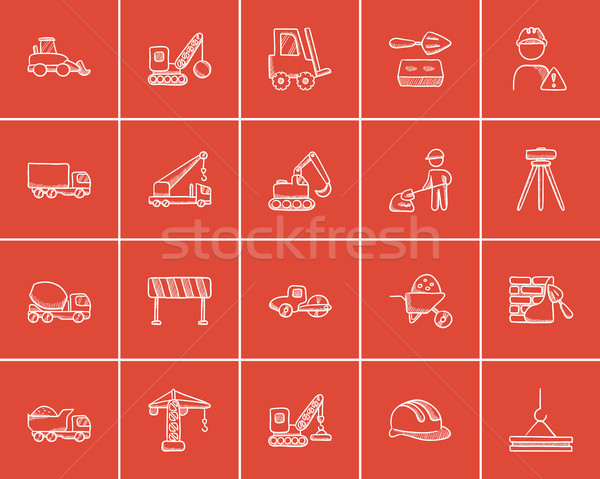 Construction sketch icon set. Stock photo © RAStudio