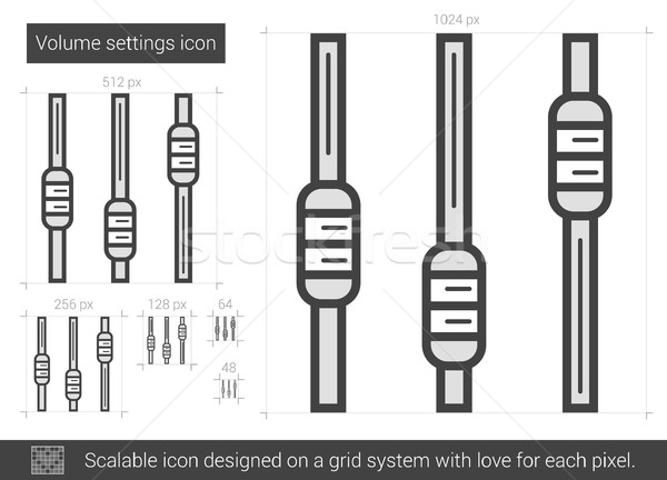 Foto stock: Volume · linha · ícone · vetor · isolado