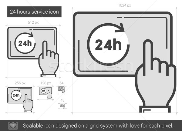 Twenty four hours service line icon. Stock photo © RAStudio