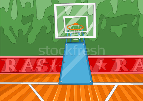 Desen animat teren de baschet sportiv Imagine de stoc © RAStudio