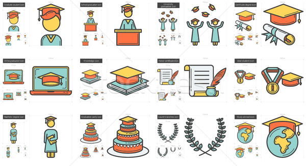 Education line icon set. Stock photo © RAStudio