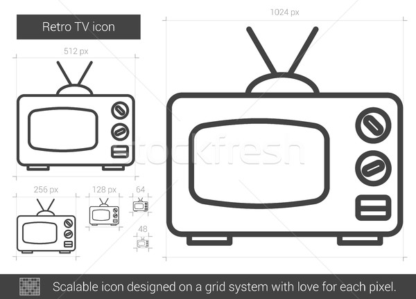 Retro TV line icon. Stock photo © RAStudio