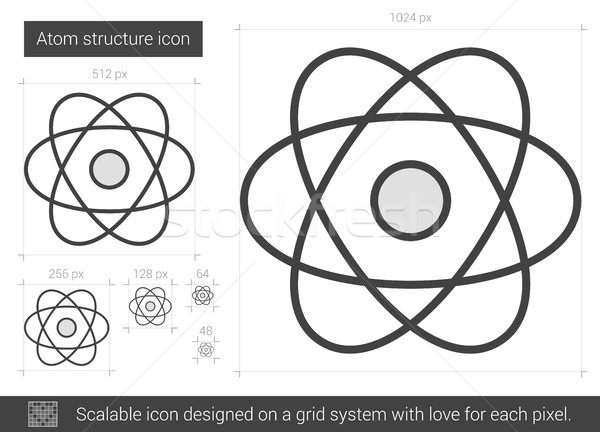 Atome structure ligne icône vecteur isolé [[stock_photo]] © RAStudio