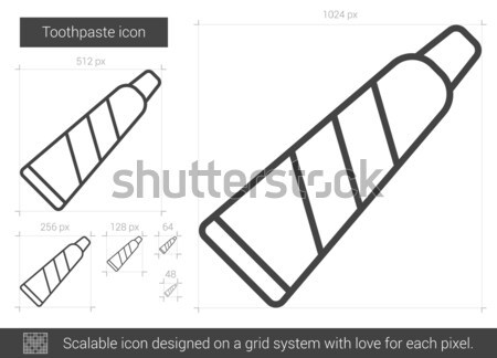 Zahnpasta line Symbol Vektor isoliert weiß Stock foto © RAStudio