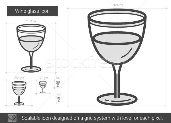 Wijnglas lijn icon vector geïsoleerd witte wijn Stockfoto © RAStudio