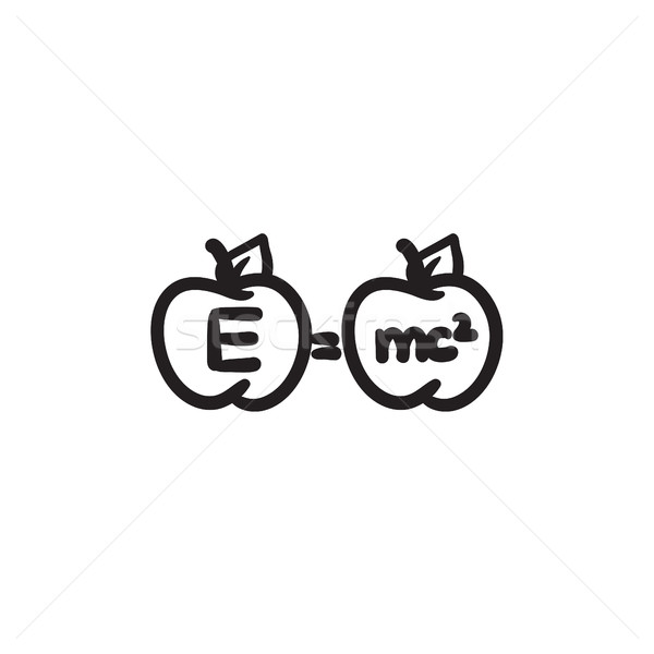 Two apples with formulae sketch icon. Stock photo © RAStudio