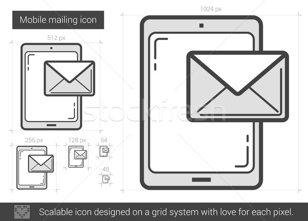 Mobile mailing line icon. Stock photo © RAStudio