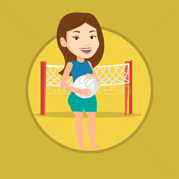 Beach volleyball player vector illustration. Stock photo © RAStudio