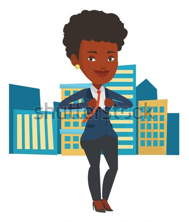 Business man opening his jacket like superhero. Stock photo © RAStudio