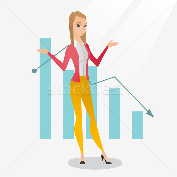 Bancrupt business woman vector illustration. Stock photo © RAStudio