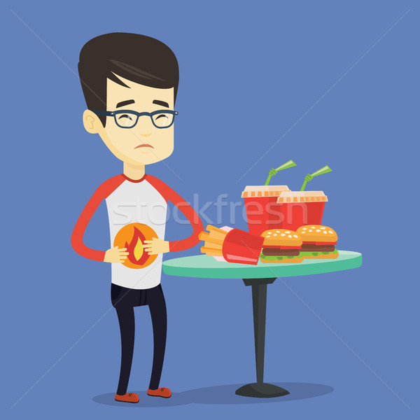 Man suffering from heartburn vector illustration Stock photo © RAStudio