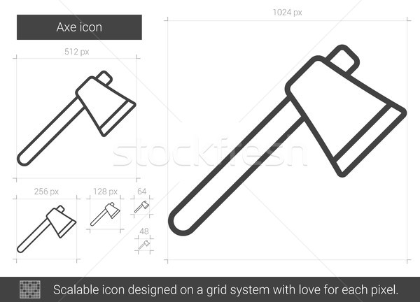 斧 行 アイコン ベクトル 孤立した 白 ストックフォト © RAStudio