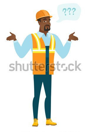African confused traveler with spread arms. Stock photo © RAStudio