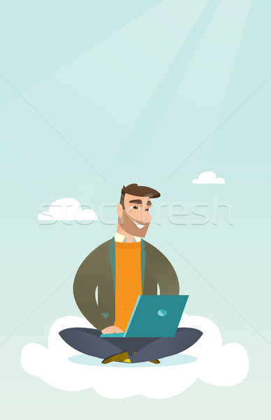 Caucasian man using cloud computing technologies. Stock photo © RAStudio