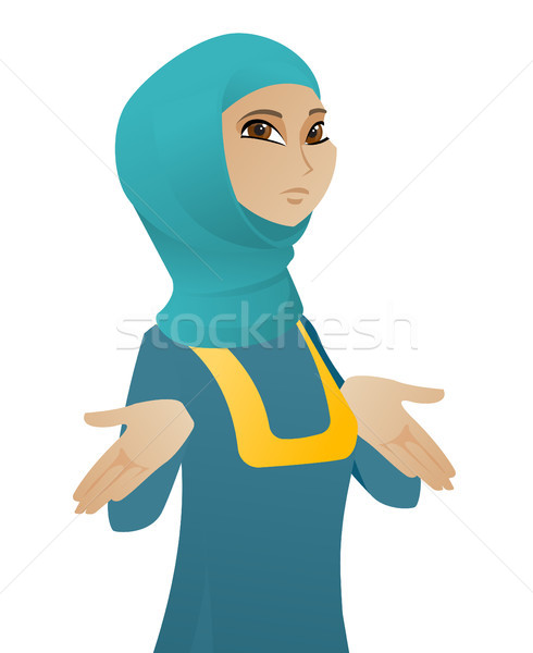 Confused muslim business woman shrugging shoulders Stock photo © RAStudio