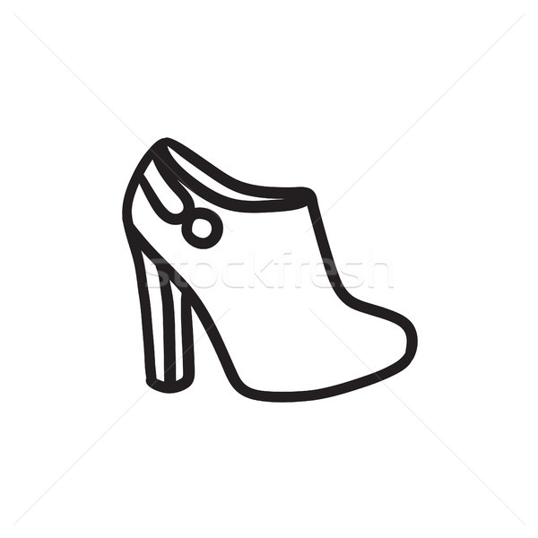 High-heeled ankle boot sketch icon. Stock photo © RAStudio