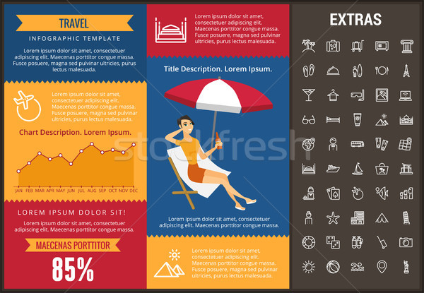 Utazás infografika sablon elemek ikonok testreszabható Stock fotó © RAStudio