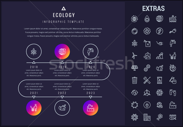 ökológia infografika sablon elemek ikonok idővonal Stock fotó © RAStudio