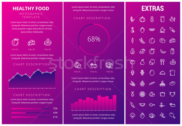 Foto d'archivio: Cibo · sano · infografica · modello · elementi · icone · personalizzabile