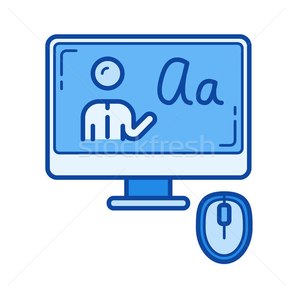 E-learning line icon. Stock photo © RAStudio