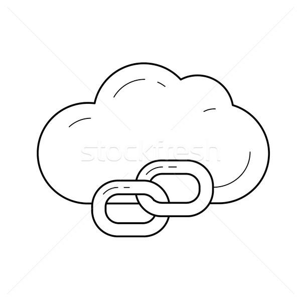 ストックフォト: 雲 · リンク · 行 · アイコン · ベクトル · 孤立した