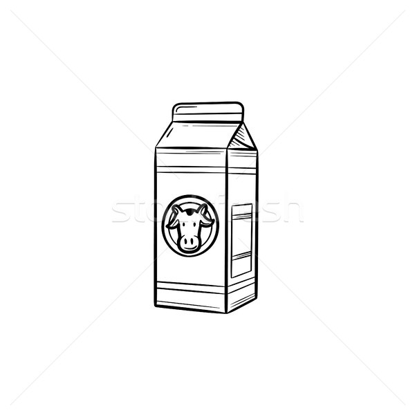 Karton vak melk schets icon Stockfoto © RAStudio