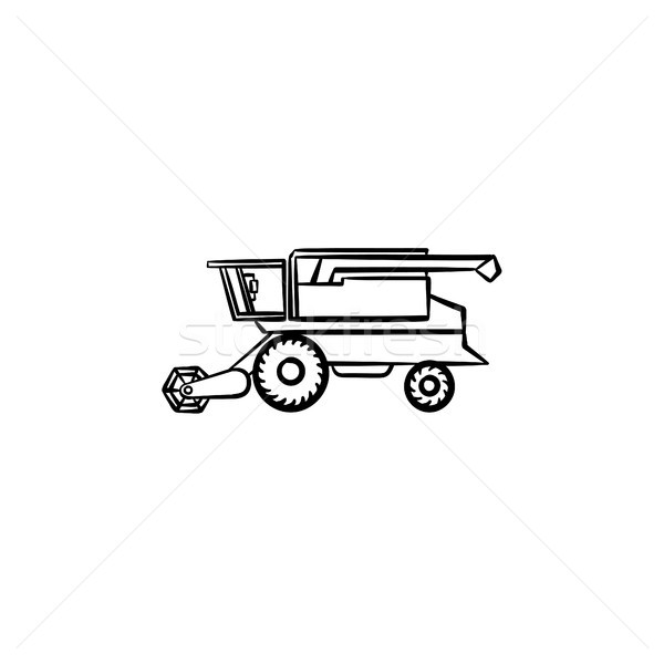 Combine harvester hand drawn sketch icon. Stock photo © RAStudio