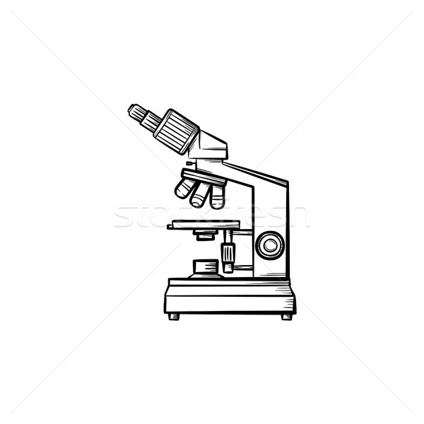 Stockfoto: Microscoop · schets · doodle · icon · optische