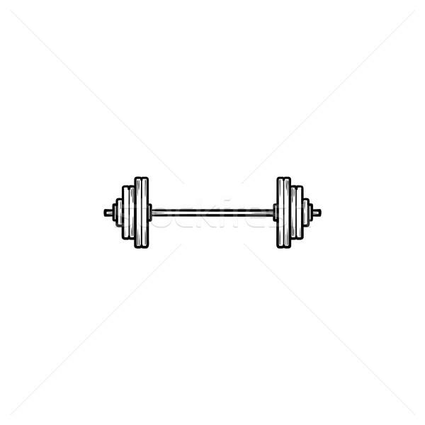 Stockfoto: Barbell · schets · doodle · icon · gewichtheffen