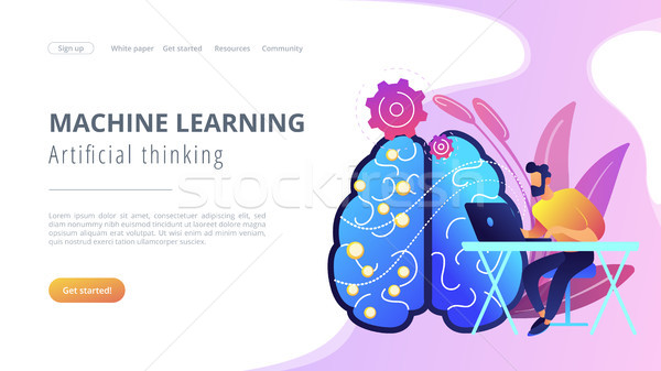 Stock photo: Artificial intelligence concept vector landing page.