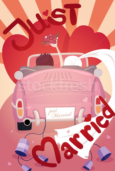 Just married wedding invitation card design Stock photo © ratch0013