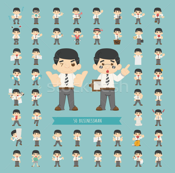 Stock photo: Set of business man characters