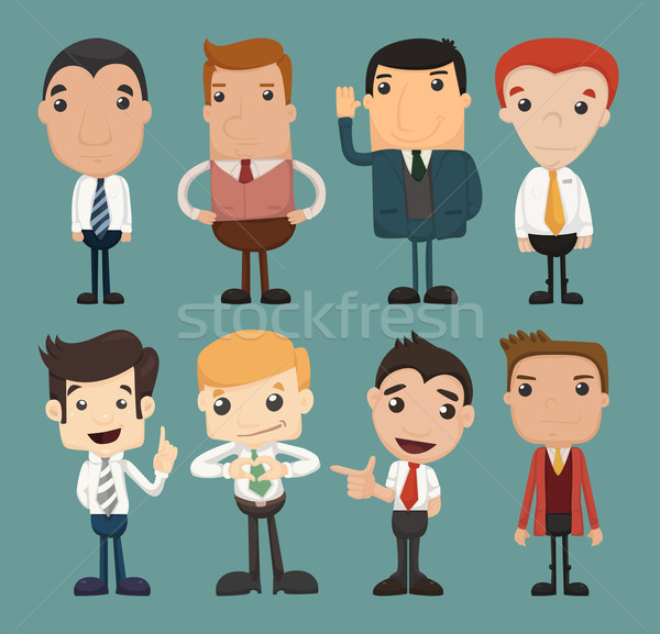 Set of businessman characters poses , office worker Stock photo © ratch0013