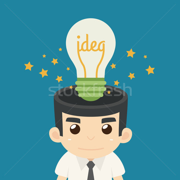 Stock photo: Businessman get idea