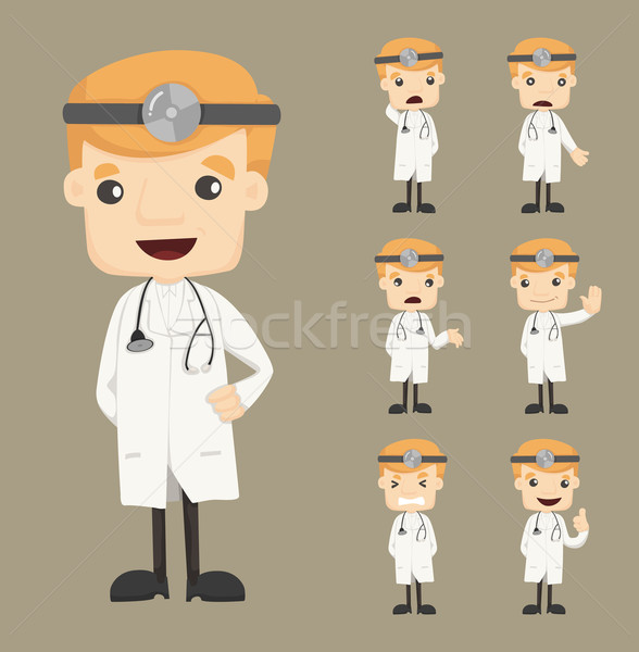 Set of doctor characters poses  Stock photo © ratch0013