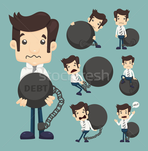 Set of businessman burden with Debt Stock photo © ratch0013