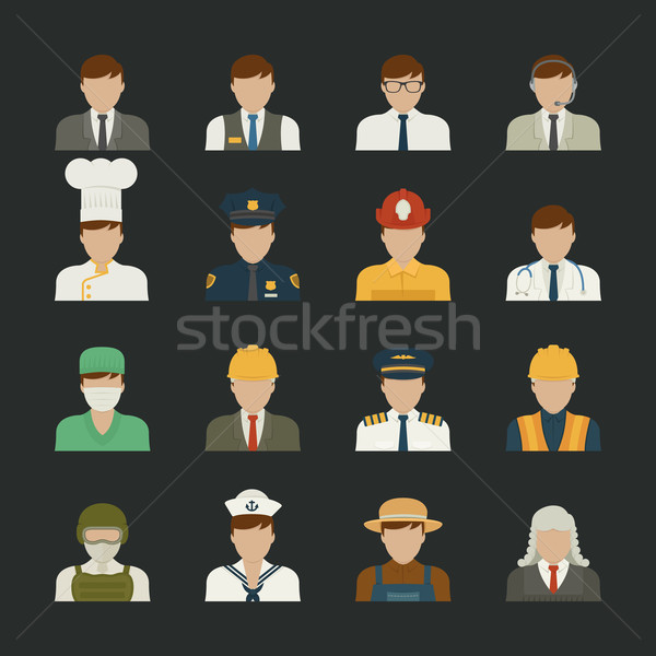 People icon ,professions icons , worker set Stock photo © ratch0013