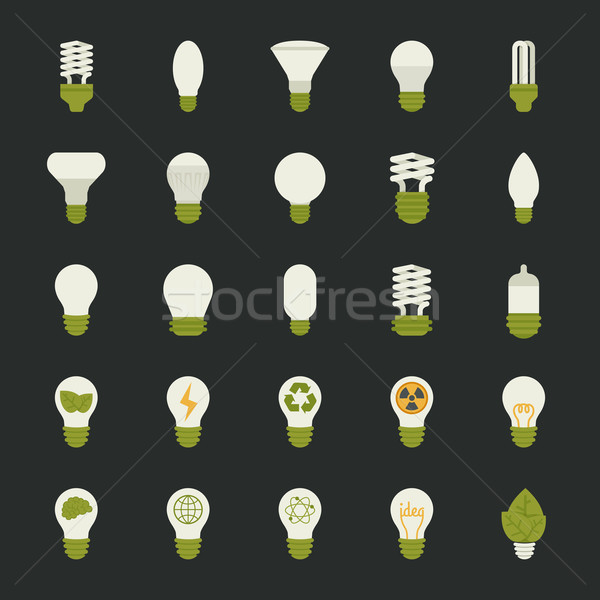 Lamp and light bulb concept , icon set Stock photo © ratch0013