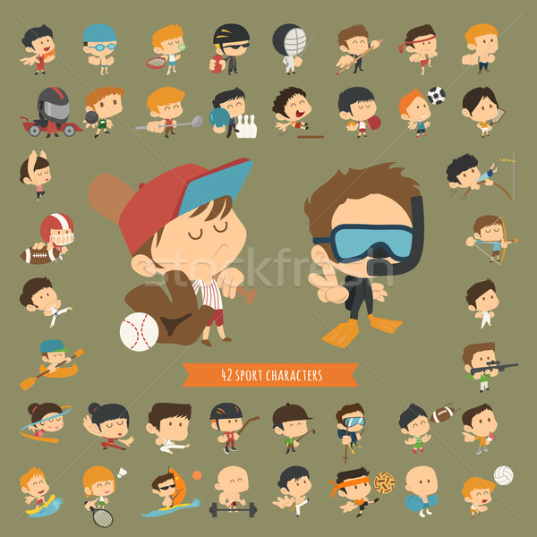 Set of 42 Sport characters  Stock photo © ratch0013