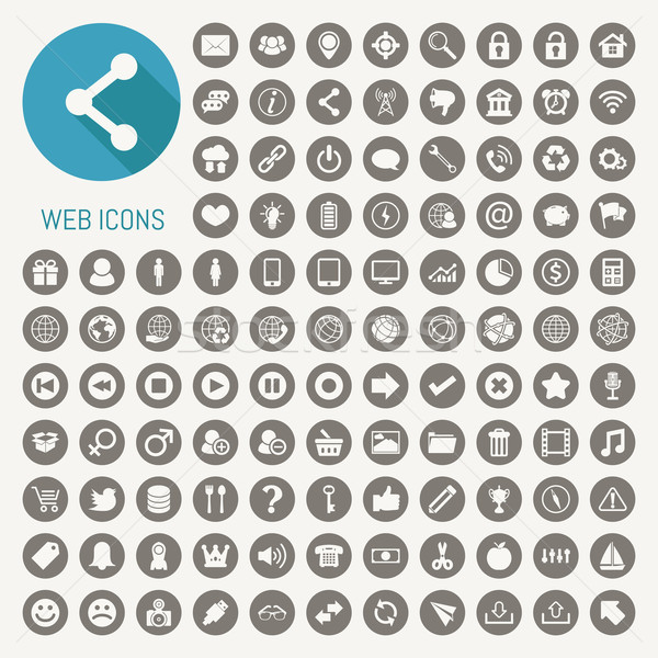 Os ícones do web conjunto eps10 vetor formato mapa Foto stock © ratch0013